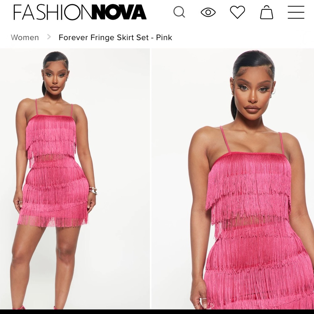 💕FREE SHIPPING💕
* NEW WITH TAGS* Fashion Nova 2 piece pink fringe set